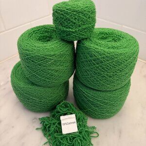 SOLD! 100% Cashmere Yarn GREEN Recycled Sweater Upcycled Reclaimed Approx 285 g
